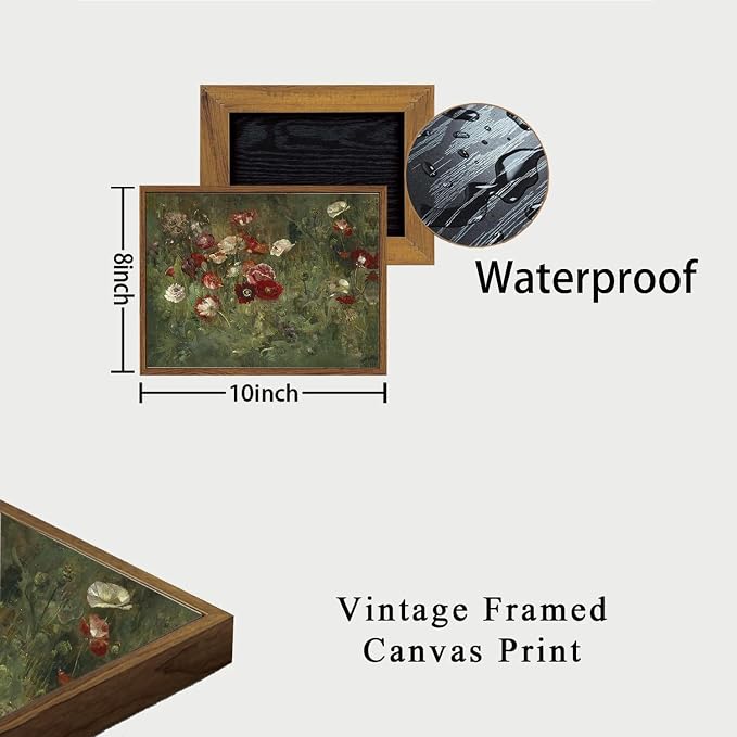 OIQArtOIQ Vintage Landscape Canvas Wall Art Framed Natural Scenery Painting
