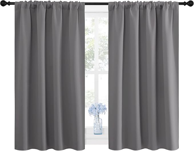 NICETOWN Grey Window Curtains for Bedroom