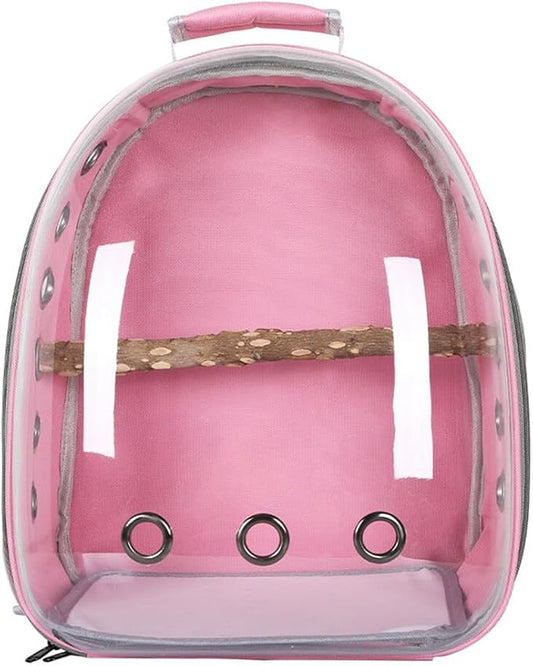 Bird Carrier Backpack, Bird Travel Carrier with Standing Perch, Lightweight Breathable Parrot Cage for Small Birds, Green Cheek, Cockatiel, Parrot