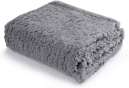 Pet Blankets for Couch Sofa Bed Dog Blankets Reversible Cat Blanket Soft Furniture Protector Cover for Small Medium Large Dogs Cats, Grey, 65 x 83 inches
