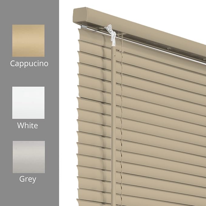 CHICOLOGY Mini Blinds for Indoor Windows – 30"W x 48"H, Cappuccino Horizontal