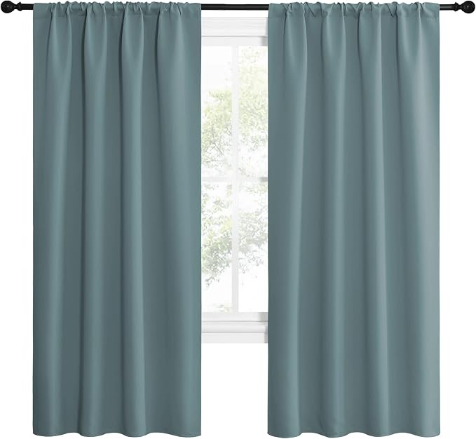 NICETOWN Greyish Blue Blackout Curtains Panels