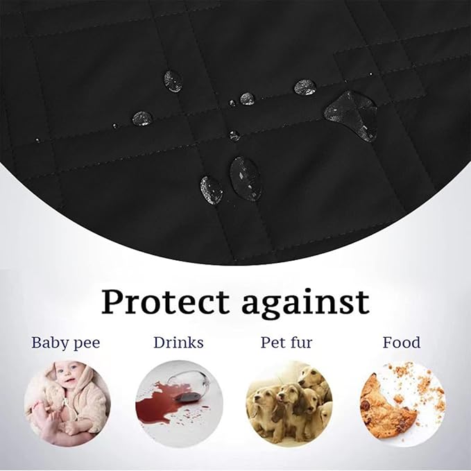 Waterproof Dog Bed Covers for Couch Protection, Water-Resistant Soft Dog Pet Blanket Anti-Slip Dog Blanket for Bed, for Furniture Bed Couch Sofa (Black,82x82inch)