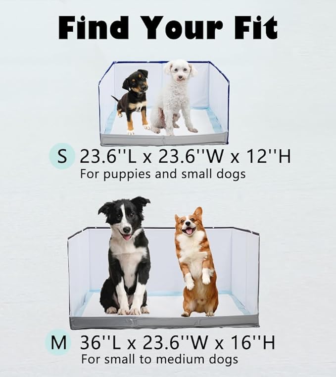 Dog Litter Box with High Walls,Pee Pad Holder Tray for Indoor Dog Potty,No Assembly,No Spill,Waterproof,Easy to Clean,Portable for Travel (Black Star, M-36''Lx23.6''Wx16''H)