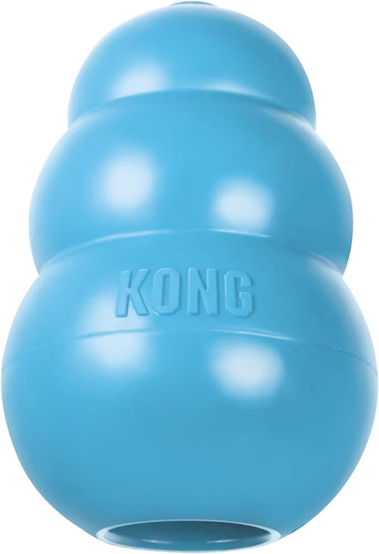 KONG Puppy - Natural Teething Rubber Chew Toy for Dogs - Stuffable Dog Toy for Extended Playtime - Chew & Fetch Toy for Puppies - for Small Puppies - Blue