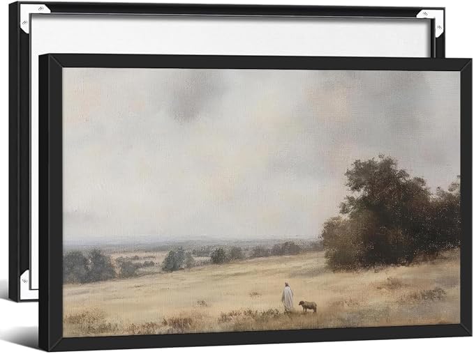 Jesus and Lamb the Lord is My Shepherd Wall Art Jesus Christian Poster 24X36