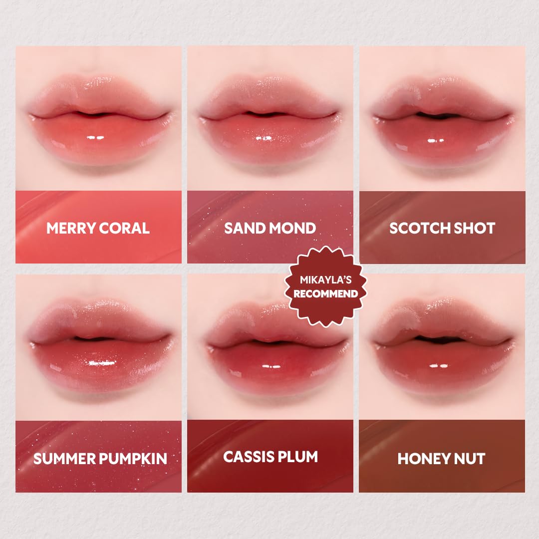 TIRTIR [*Mini Size Waterism Tinted Lip Gloss #25 Nutty Pink, 0.06 Fl Oz – Kiss Ready Lipgloss, 12H Long Lasting Non Sticky Natural Tinted Glow Korean Multiuse Cheek and Lip Tint for Women gift