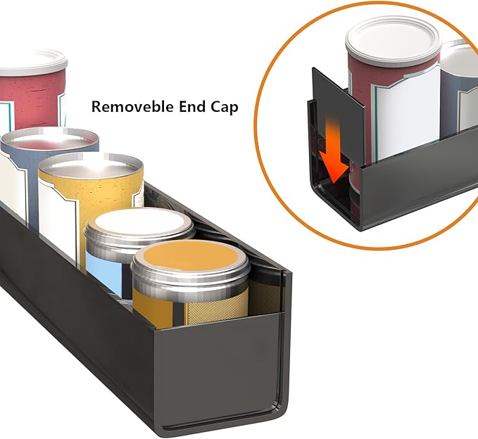 VAEHOLD Adhesive Acrylic Spice Rack with Nano Double Sided Tape Wall Mount Organizer, Black Wall Spice Rack With Shelf Ends for Kitchen Cabinet Door - 2 Pack 12‘’ Shelves