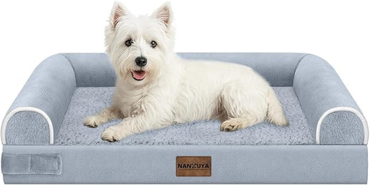 Medium Dog Bed Orthopedic Washable: Beds Bolster Medium Sized Dogs Bed Egg Crate Foam Couch Sofa Waterproof with Removable Cover