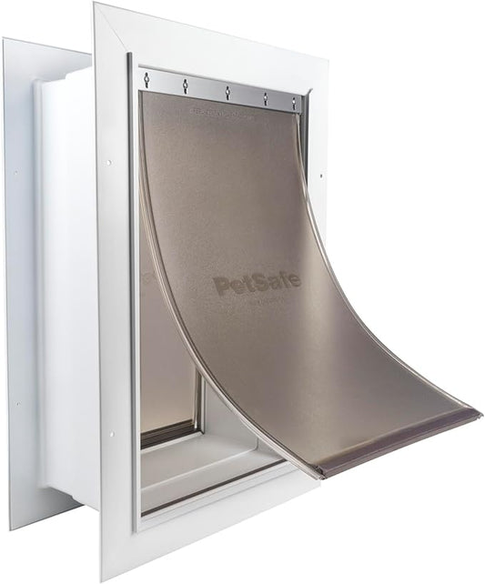 PetSafe Wall Entry Pet Door - Rust-Free Telescoping Frame - Easy Install for Interior & Exterior Walls 4 3/4" - 7" Thick - Large - for Pets Up to 100 Lb