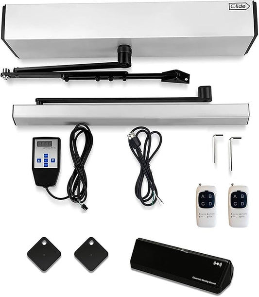 Olideauto Automatic Pet Door Opener with Smart RFID Tag Sensor for Pets,Silver Color Electric Automation Door Opener with Wireless RFID Tags for Cat,Dog