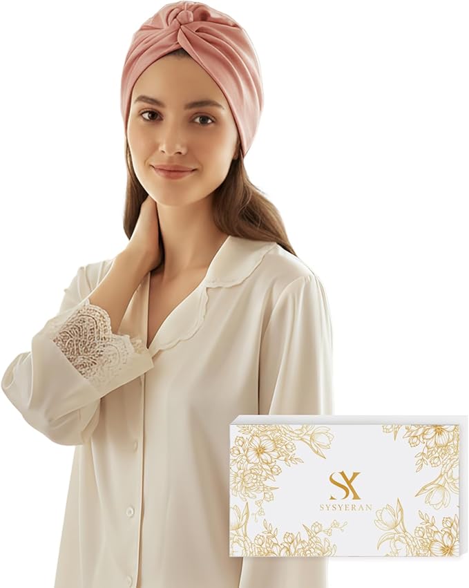 100% Mulberry Silk Bonnet for Sleeping, Adjustable Tie Closure for Women, Breathable Hair Wrap for Hair Protection