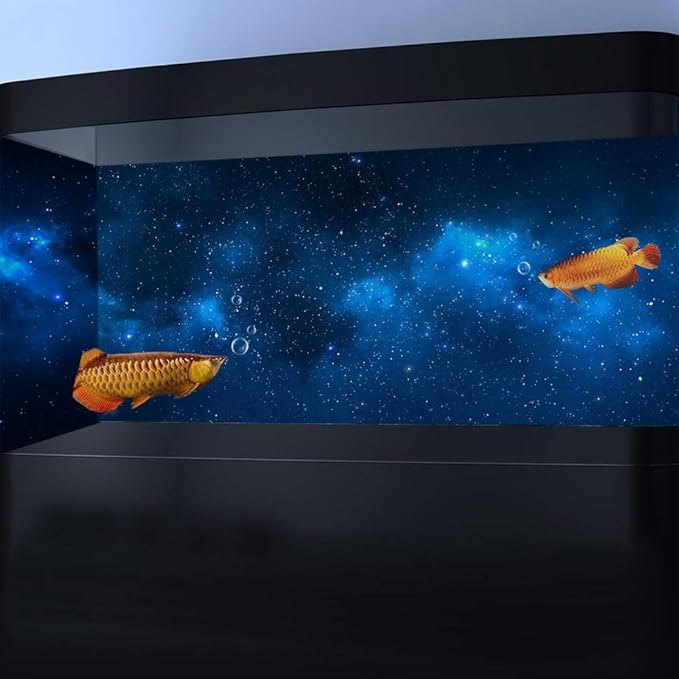 72X18IN Starry Aquarium Background, Art Starry Fish Tank Decorations Background, with 8 EVA Double-Sided Tape