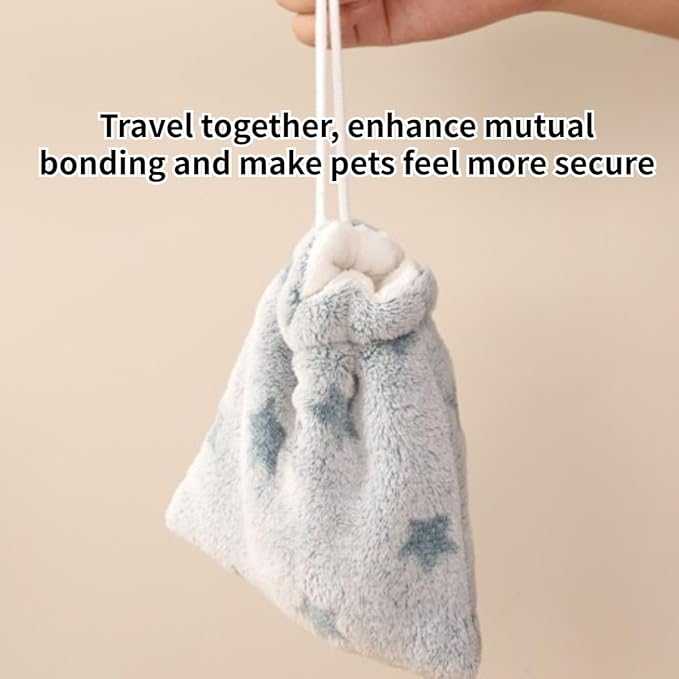 Sugar Glider Bonding Pouch Carrier, Small Animal Sleeping Pouch with Breathable Vent and Drawstring, Portable Travel Bag for Sugar Glider, Rat, Squirrel, Guinea Pig, Birds, Parrot (Light Gray)