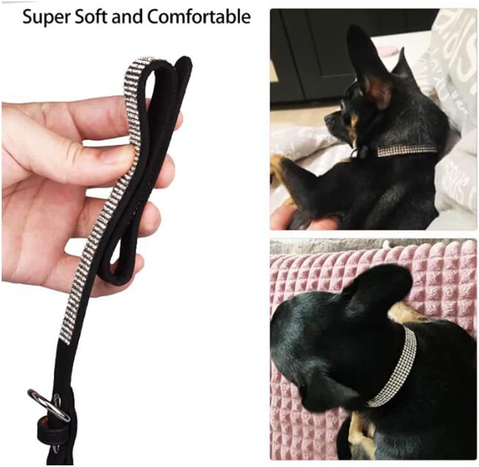 Rhinestone Dog Collar for Small Dogs, Bling Diamond Fancy Crystal Glitter Pretty Jewel Pet Puppy Collars for XXS XS Small Medium Large Breed Girl Dogs Female Cats Kitten, Teal M