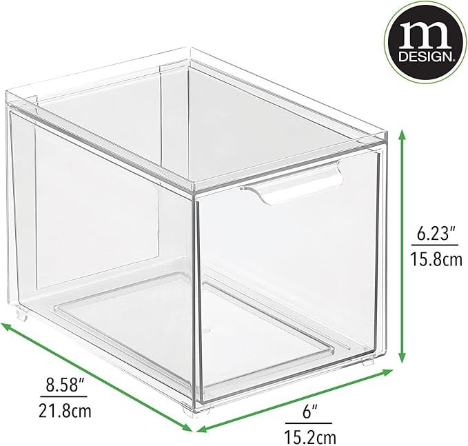 Clear Stackable Shoe Drawer Boxes, 4 Pack