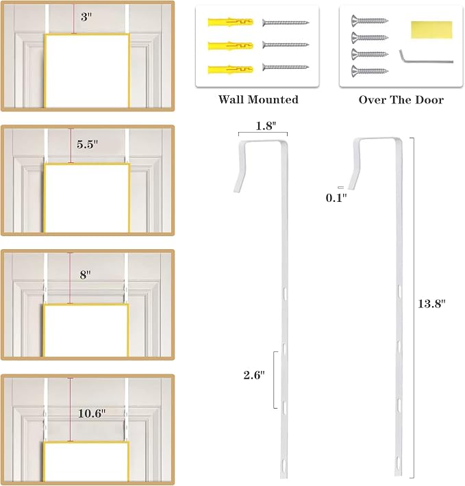 Full Length Door Mirror 14x48, Metal Frame