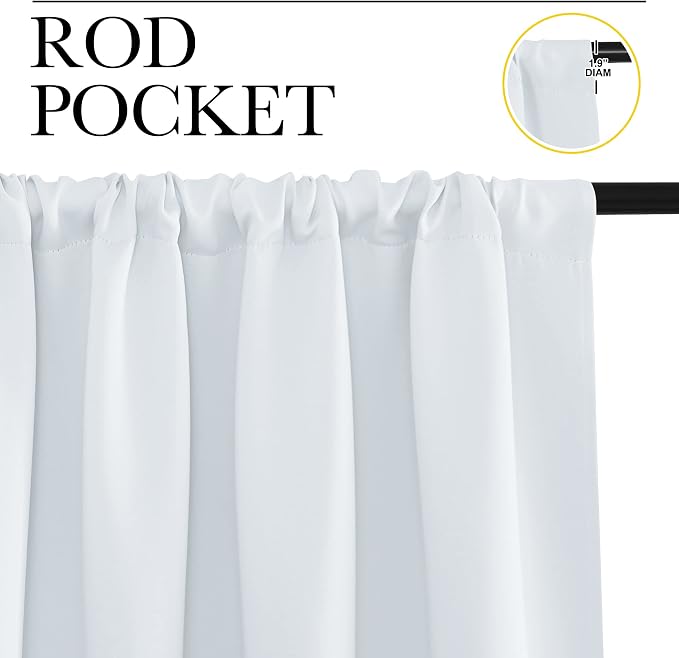 NICETOWN Greyish White Bedroom Curtain Panels