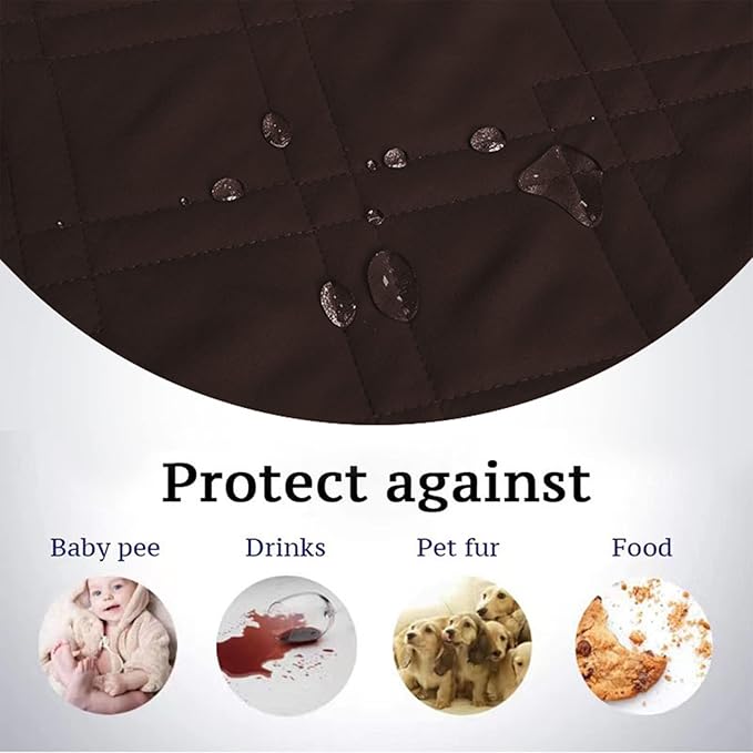 Waterproof Dog Bed Covers for Couch Protection, Water-Resistant Soft Dog Pet Blanket Anti-Slip Dog Blanket for Bed, for Furniture Bed Couch Sofa (Brown,82x102inch)