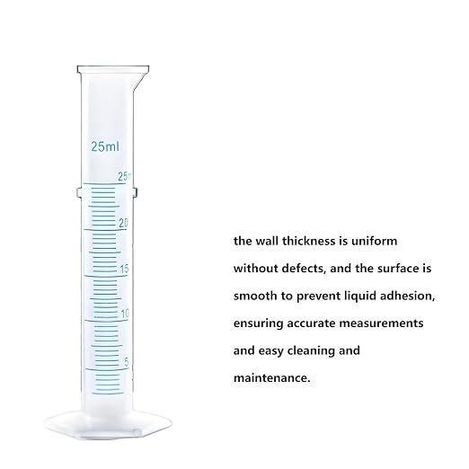 Plastic Graduated Cylinder Set - 25ml/50ml/100ml Measuring Cylinders for Science Lab, Chemistry Experiments, Kids Education - Shatterproof, Durable & BPA-Free (2-Pack 100ml)