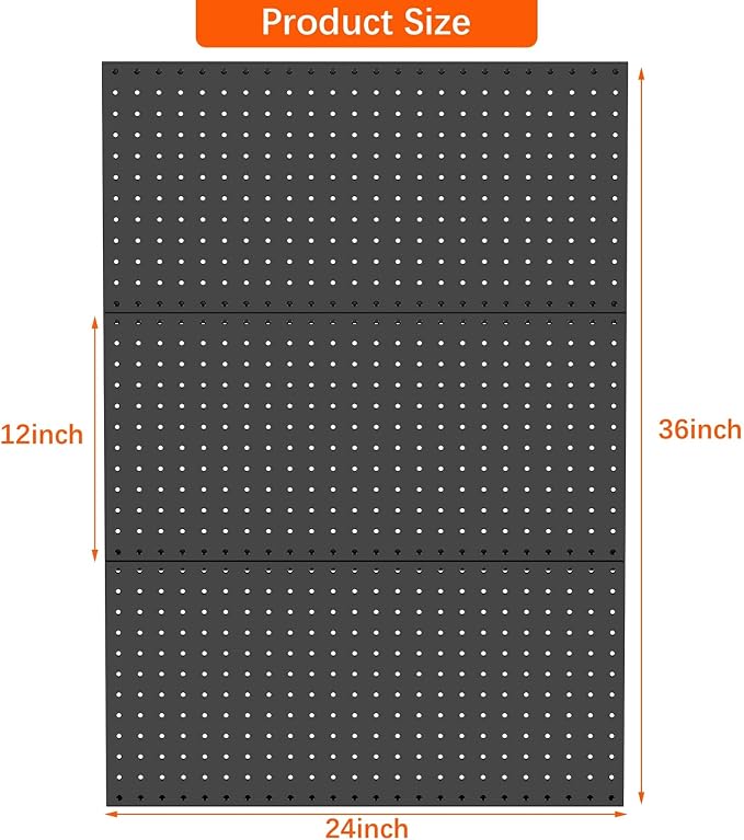TORACK 3 PCS Metal Pegboard Panels