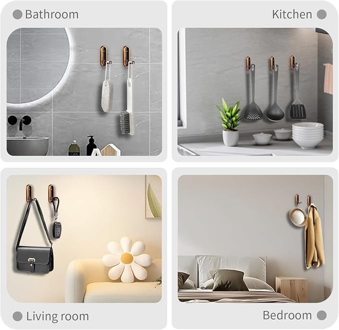 2PCS Foldable Wall Hooks, Flip Down Design
