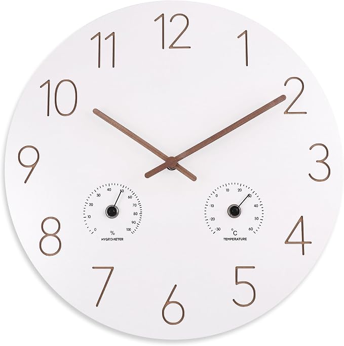 14 Inch Wall Clock, Wooden Frame Wall Clocks Decorative
