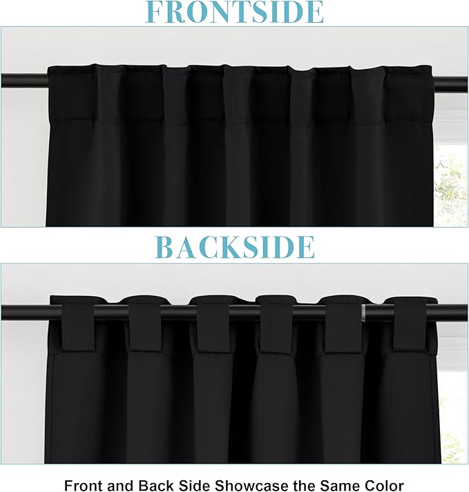 RYB HOME Blackout Curtains for Living Room, Privacy Thermal Insulating Window