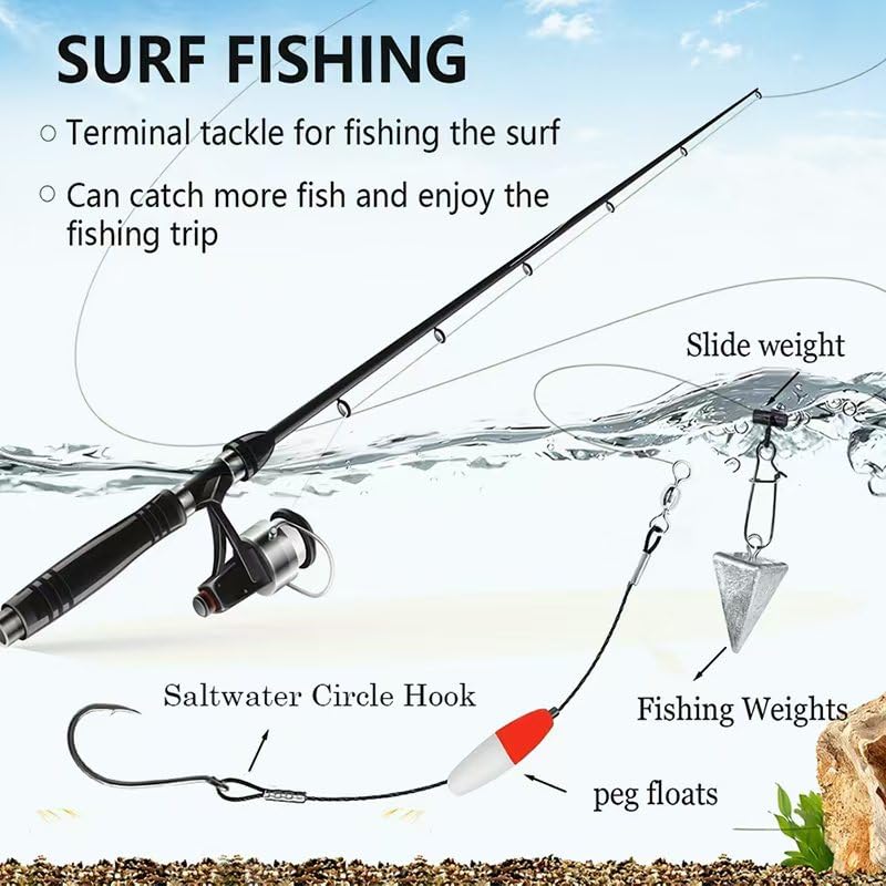 YOTO Circle Hooks Rigs with Saltwater Steel Leader Wire, 25/50PCS Octopus Hook Rig for Bass Catfish Fishing - color: 25pcs/bag, size: 7/0