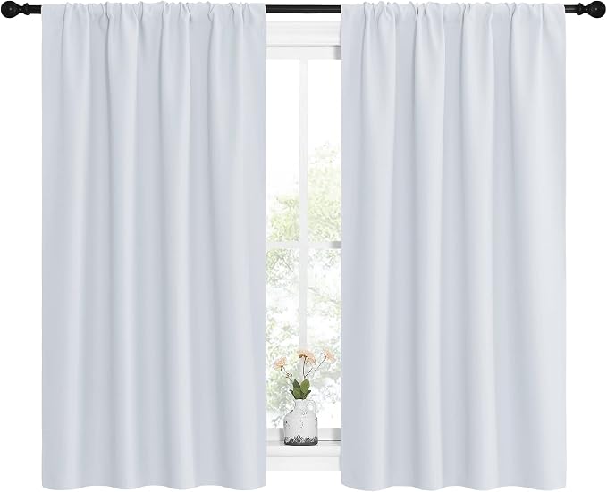 NICETOWN Greyish White Window Curtain Panels