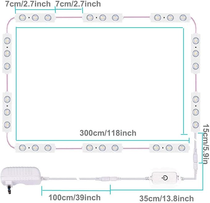 Led Vanity Mirror Lights, Hollywood Style Vanity Make Up Light, 10ft Ultra