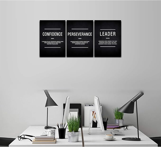 KAWAHONE Motivation Wall Poster Framed, Inspirational Leader Confidence