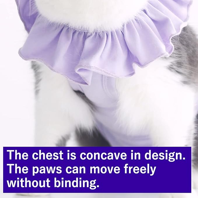 Cat Recovery Suit for Abdominal Wounds and Skin Diseases,Breathable Surgical Recovery Shirt After Surgery Wear Anti Licking Wounds,E-Collar Alternative for Female Cats Kitten(RSC01-yellow-s)