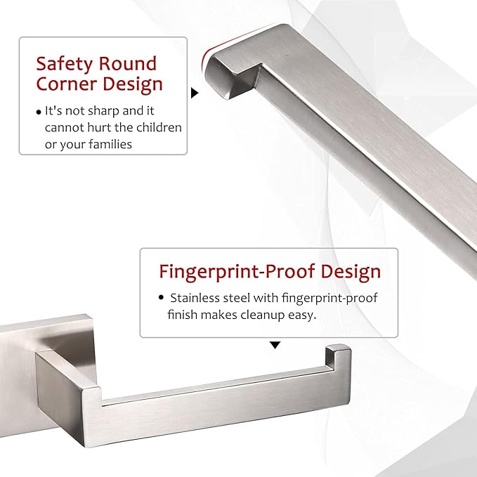 KOKOSIRI Toilet Paper Roll Holder Brushed Nickel Toilet Paper Holder Stainless Steel for Kitchen Bathroom Dispenser Wall Mounted, B2003BR