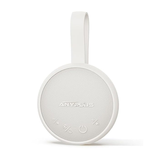 White Noise Sound Machine, Portable Sound Machine for Sleeping Adults & Baby, with Bluetooth 5.1/24 Soothing Sounds/Battery Powered/3 Timer Memory Function for Office/Bedroom/Travel（White）