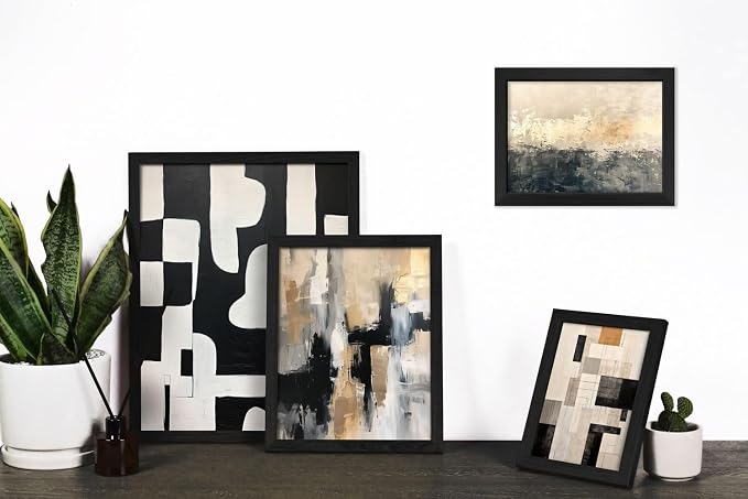 ANERZA 16 PCS Framed Black and White Abstract Wall Art Decor, Minimalist Wall