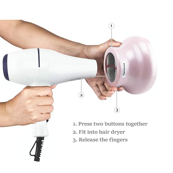 Hairizone Universal Hair Diffuser Adaptable for Blow Dryers with D-1.7-Inch to 2.6-Inch for Curly or Wavy Hair, Pink
