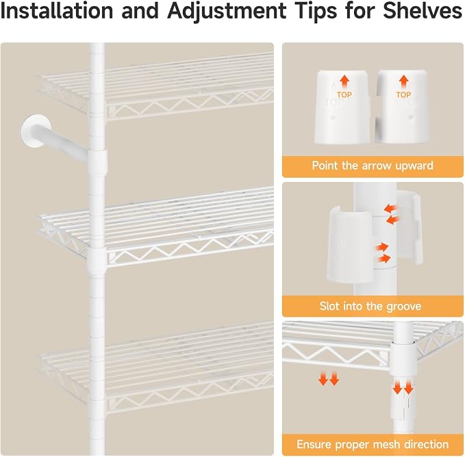ONBRILL H3 Plus Expandable Wall Mounted Closet System, 5.7FT-8.2FT Closet