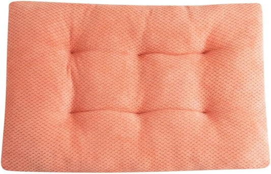 Washable Dog Bed for Large Breeds, Extra Cushioned Crate Mattress with Removable Fluffy Cover, Non-Slip Orthopedic Pet Pad, Machine Washable Kennel Mat(Pink,XL)