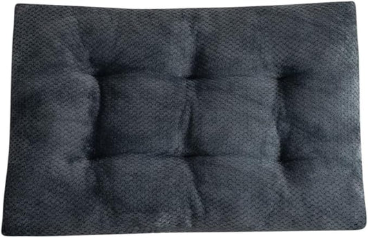 Washable Dog Bed for Large Breeds, Extra Cushioned Crate Mattress with Removable Fluffy Cover, Non-Slip Orthopedic Pet Pad, Machine Washable Kennel Mat(Dark Grey,M)