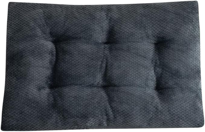 Washable Dog Bed for Large Breeds, Extra Cushioned Crate Mattress with Removable Fluffy Cover, Non-Slip Orthopedic Pet Pad, Machine Washable Kennel Mat(Dark Grey,S)