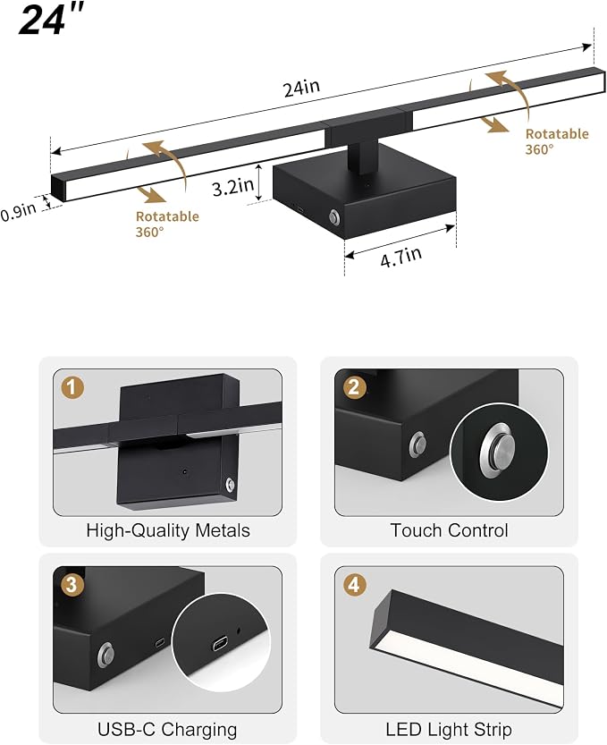 8000mAh Battery Operated Wall Sconce