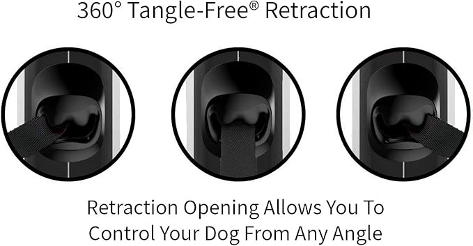 TUG 360° Tangle-Free Retractable Dog Leash with Anti-Slip Handle | 16 ft Strong Nylon Tape | One-Handed Brake, Pause, Lock (Small, Green)