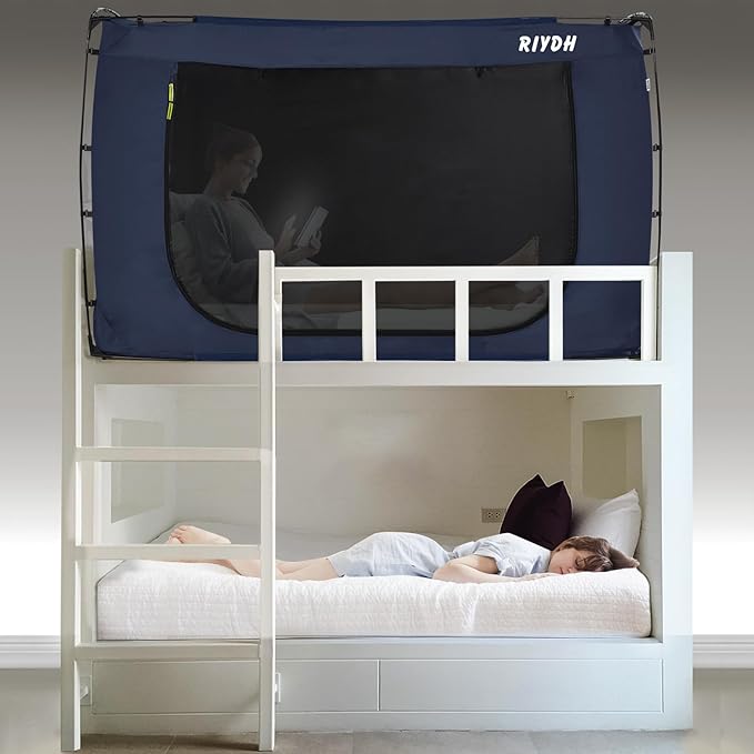 Bed Tent Bed Canopy BunkTwin Size Tents for Adult and Kids- Original Design Portable Dream Tent Indoor Sleeping Tents 80% Blackout with 3 Doors Breathable Big Space Tents
