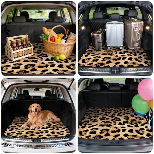 Car Trunk Mat - Universal Size 29" x 39", Leopard Print Pattern Cargo Liner, Car Accessory for SUVs/Sedan/Wagons, Durable Protective Mat, Trunk Liner for Families/Travel Enthusiasts - style: Leopard Print-6