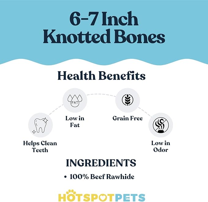 hotspot pets 10 Pack - 6-7 Inch Certified Facility Rawhide Dog Chews - from Grass Fed Brazilian Cows - Promotes Tooth Health and Good Behavior (10 Pack)