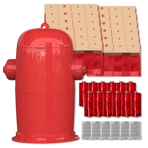 Red Rocket Pets Dog Poop Trash Can Large Doggy Twist'R Pack, 12x Refills Bags 12xPoop bags rolls 6x Charcoal Sachets, No Smell Litter Storage Container, Litter Disposal System