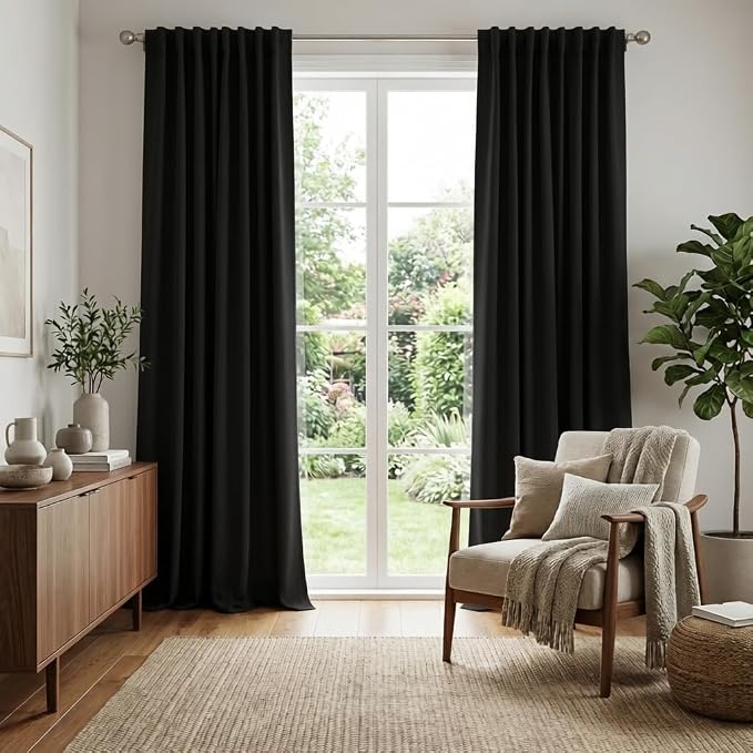 RYB HOME Blackout Curtains for Living Room, Privacy Thermal Insulating Window