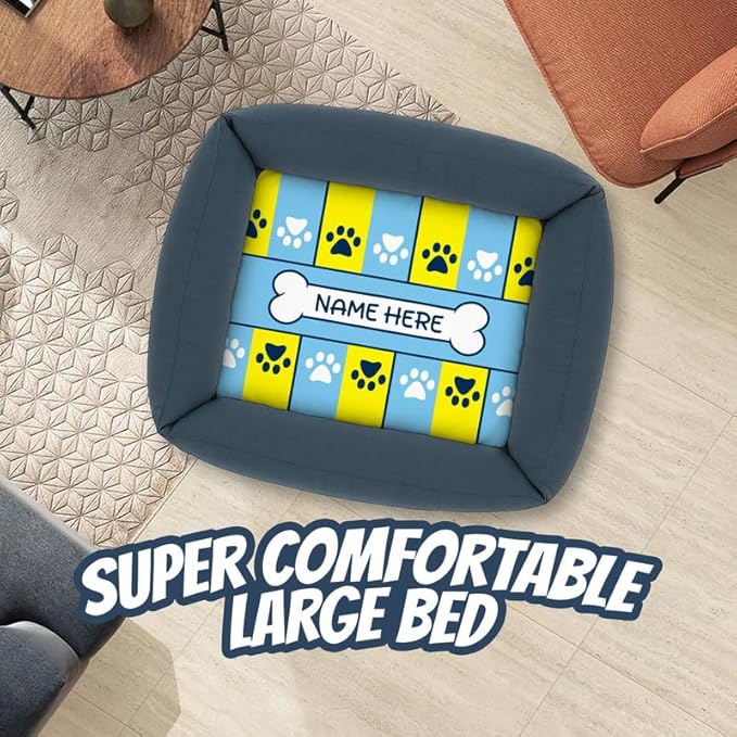 Ships Next Day, Made in USA - Customizable Dog Bed - Personalized Pet Cushion with Design Choice & Add Pet's Name - 3 Sizes - Unique Gift for Puppy or Dog Lovers (23.5x20 Inches)