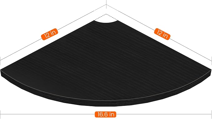 Homode Corner Floating Shelves, 2 Tier Curved Corner Hanging Shelving